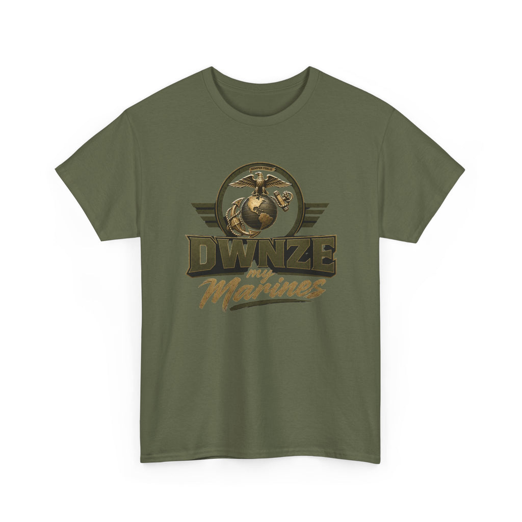 Military Style "DWNZE Marines" Olive Graphic Tee