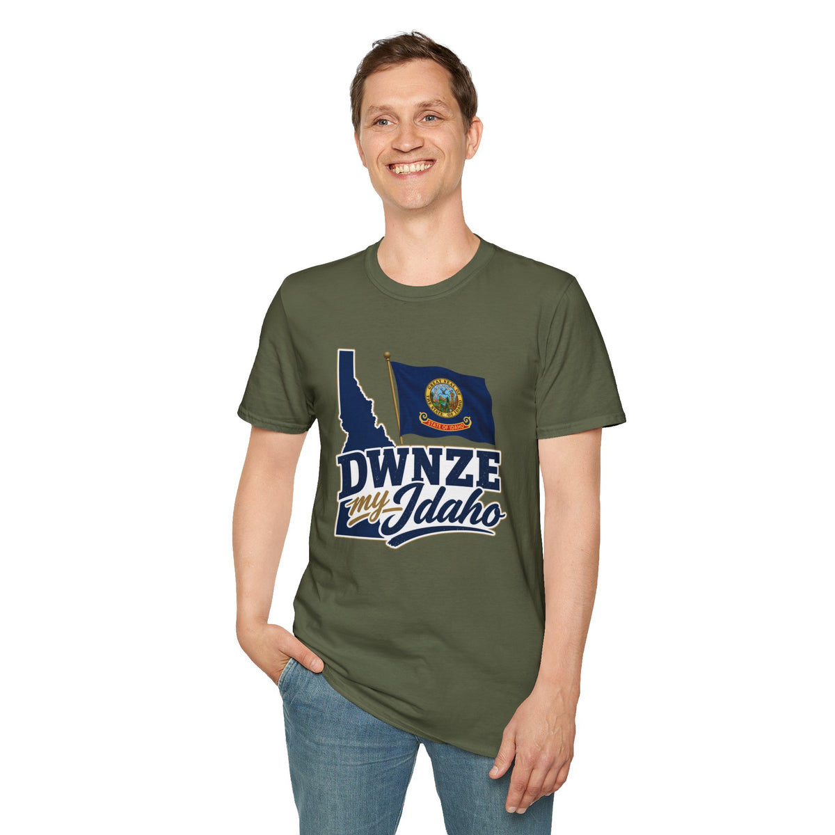 Idaho State Flag T-Shirt — "DWNZE My Idaho" Graphic Tee