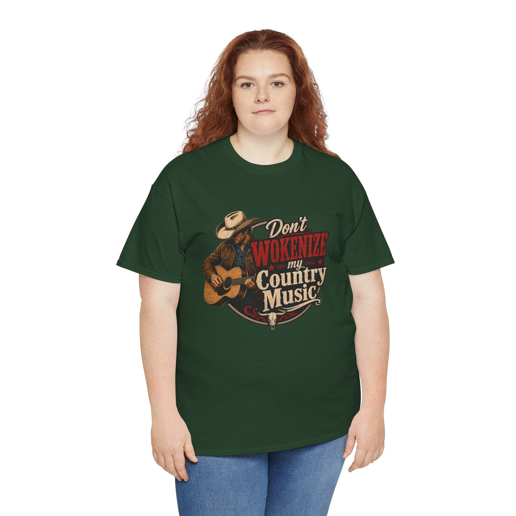 Country Music T-Shirt "Don't Wokenize My Country Music" – Vintage Cowboy Guitar Tee