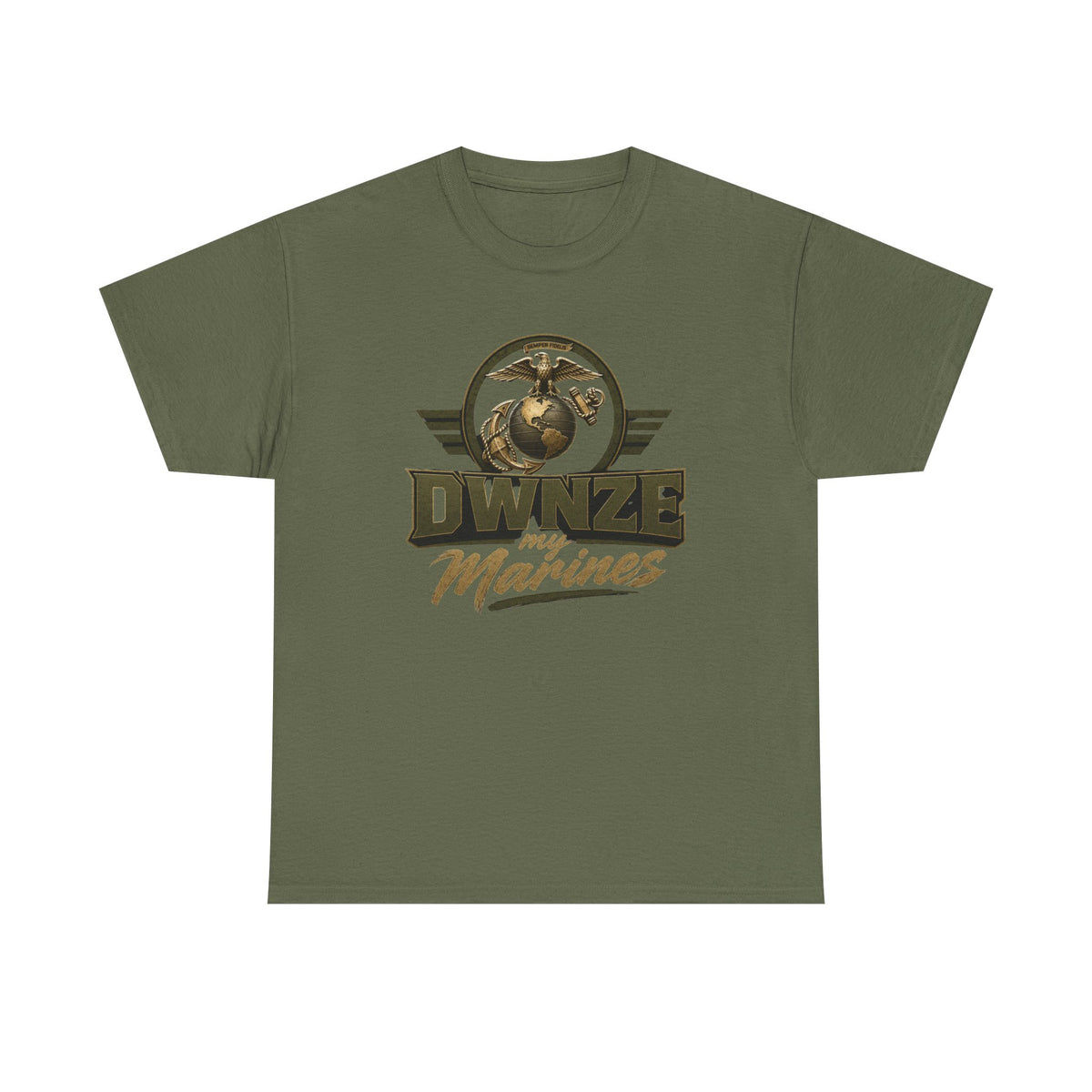 Military Style "DWNZE Marines" Olive Graphic Tee