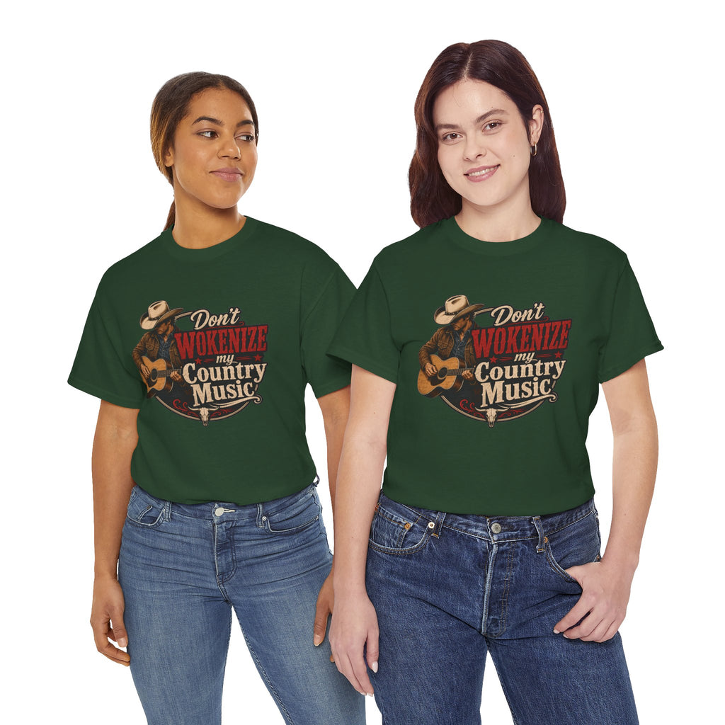 Country Music T-Shirt "Don't Wokenize My Country Music" – Vintage Cowboy Guitar Tee