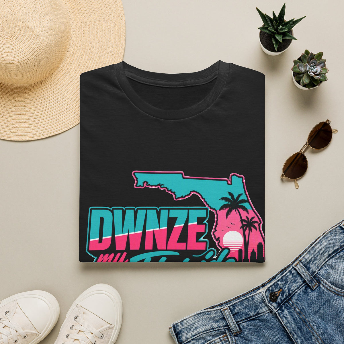Florida Retro Palm T-Shirt — "DWNZE my Florida" Vintage Beach Tee
