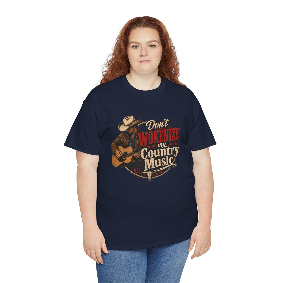 Country Music T-Shirt "Don't Wokenize My Country Music" – Vintage Cowboy Guitar Tee