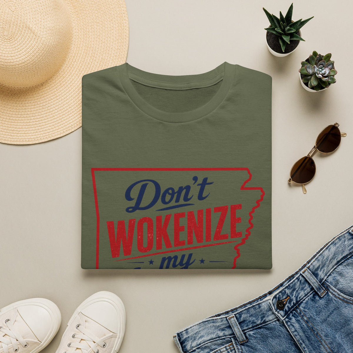 Don't Wokenize My Arkansas T-Shirt — Patriotic State Pride Tee