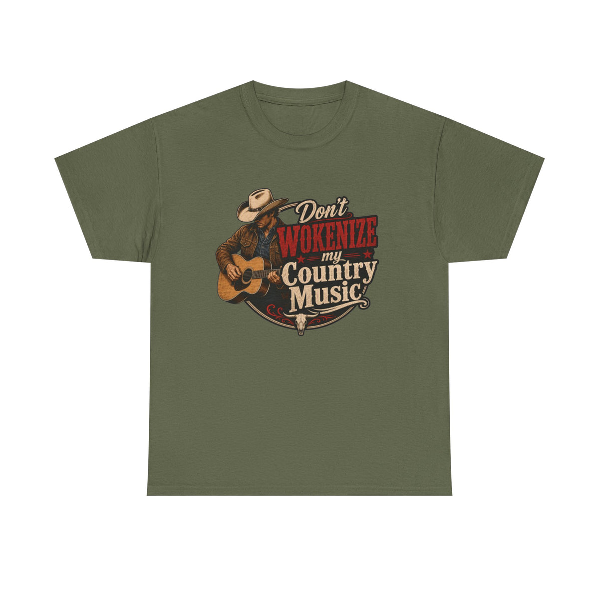Country Music T-Shirt "Don't Wokenize My Country Music" – Vintage Cowboy Guitar Tee