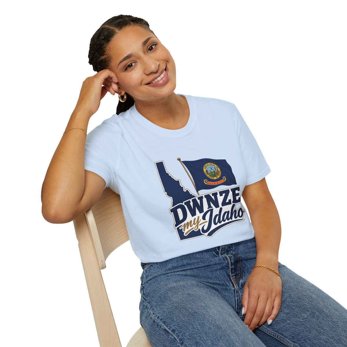 Idaho State Flag T-Shirt — "DWNZE My Idaho" Graphic Tee