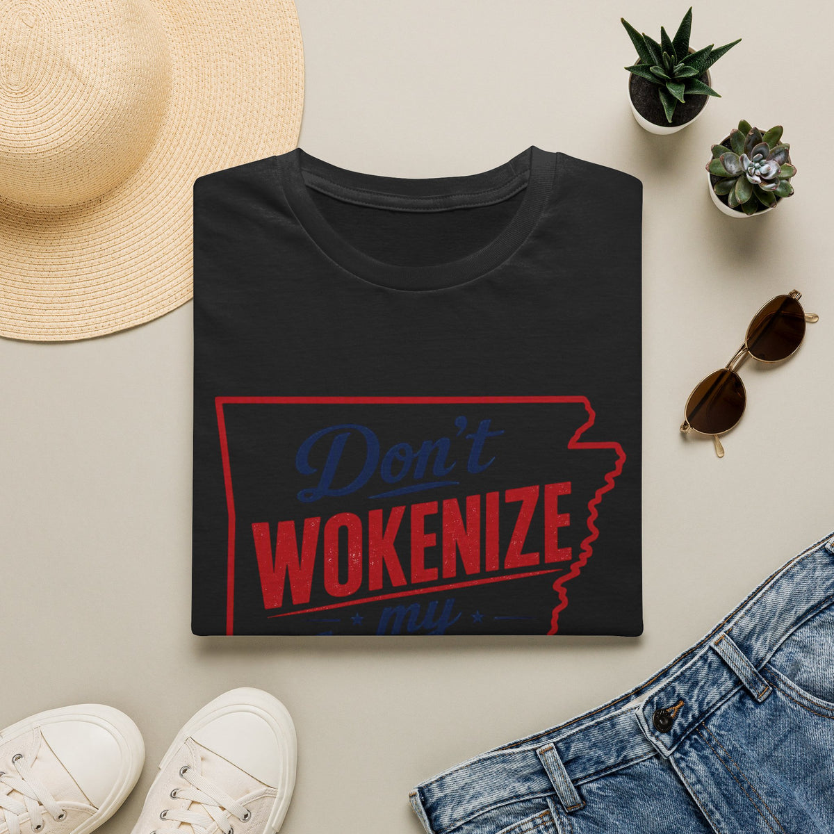 Don't Wokenize My Arkansas T-Shirt — Patriotic State Pride Tee