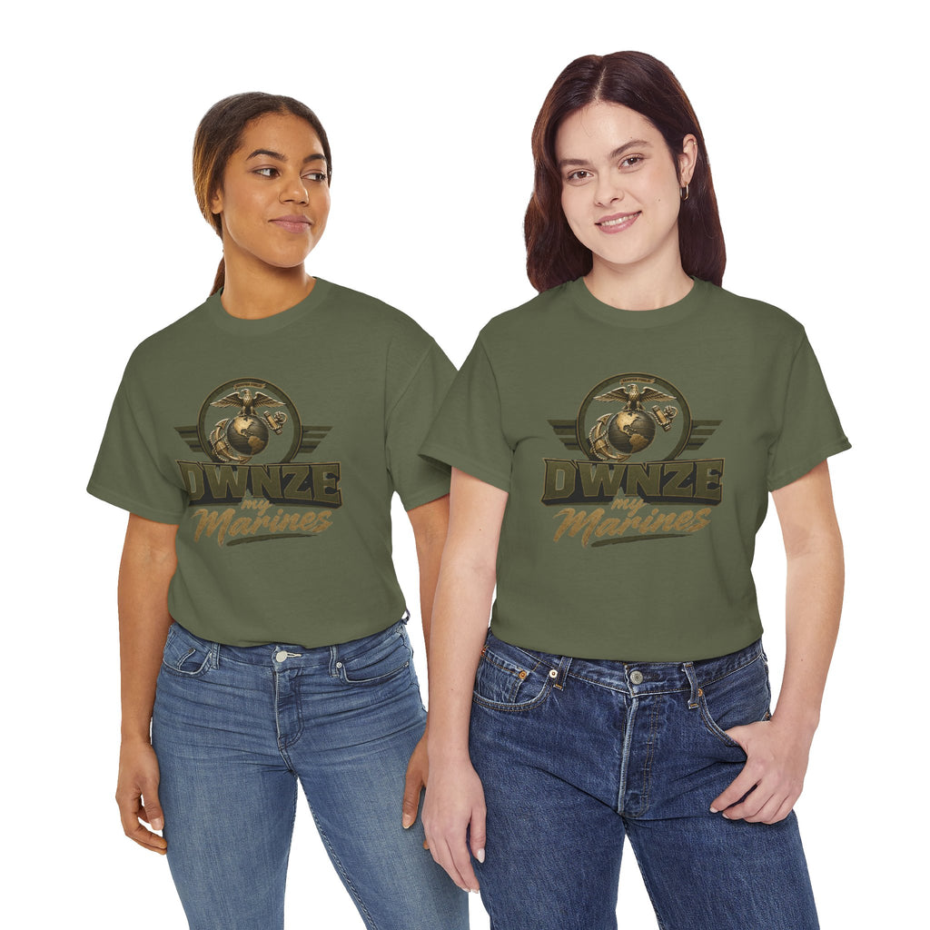 Military Style "DWNZE Marines" Olive Graphic Tee