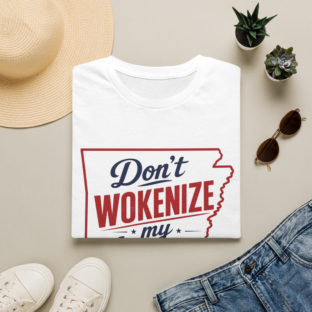 Don't Wokenize My Arkansas T-Shirt — Patriotic State Pride Tee