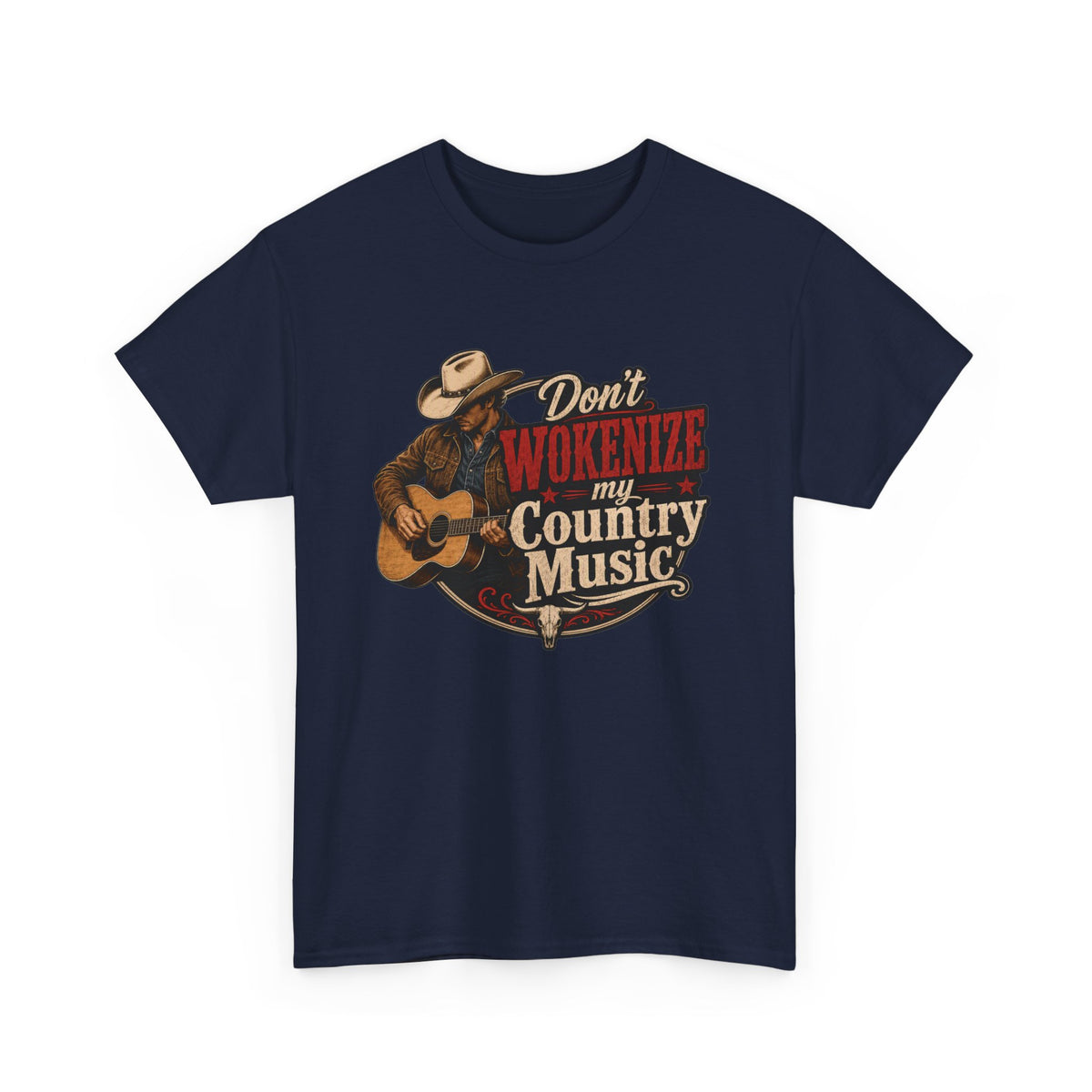 Country Music T-Shirt "Don't Wokenize My Country Music" – Vintage Cowboy Guitar Tee