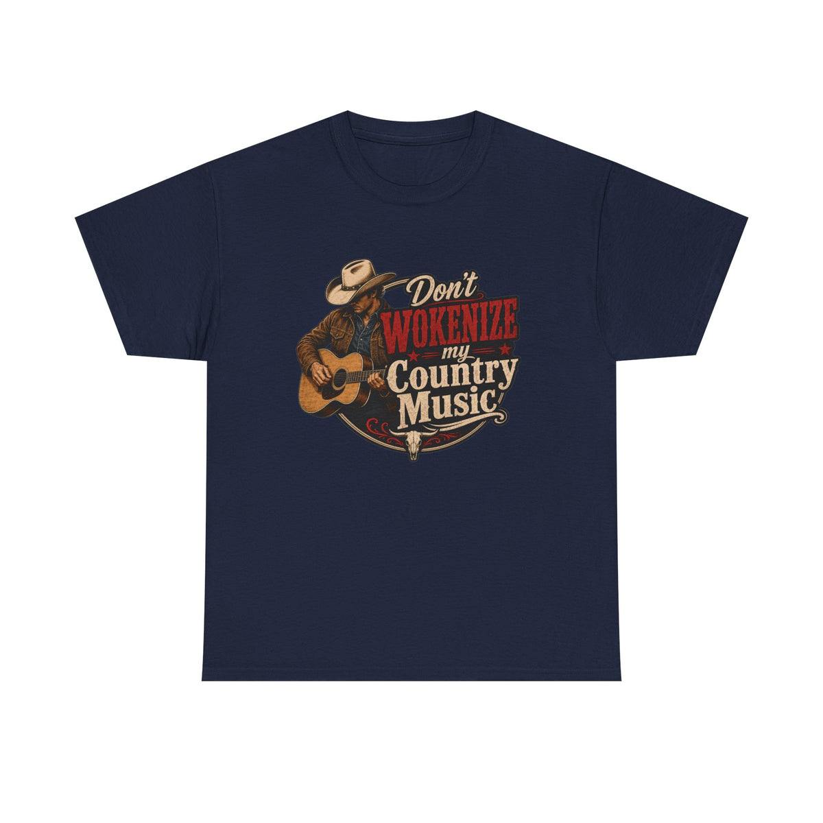 Country Music T-Shirt "Don't Wokenize My Country Music" – Vintage Cowboy Guitar Tee