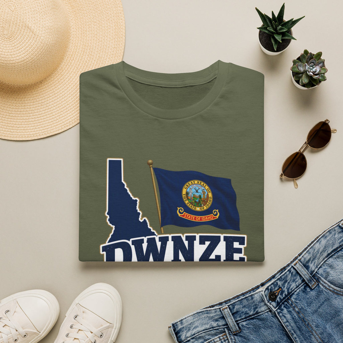 Idaho State Flag T-Shirt — "DWNZE My Idaho" Graphic Tee