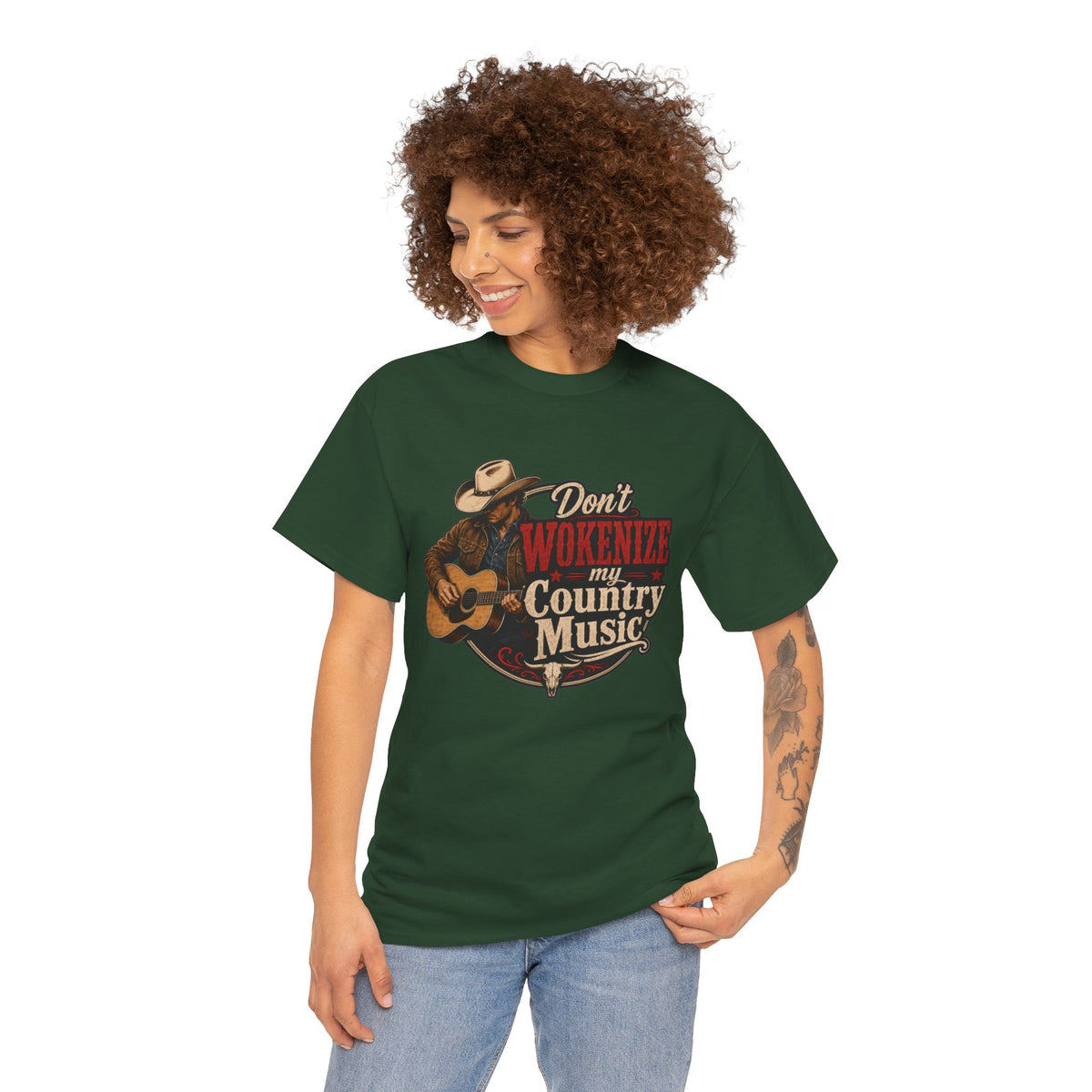 Country Music T-Shirt "Don't Wokenize My Country Music" – Vintage Cowboy Guitar Tee