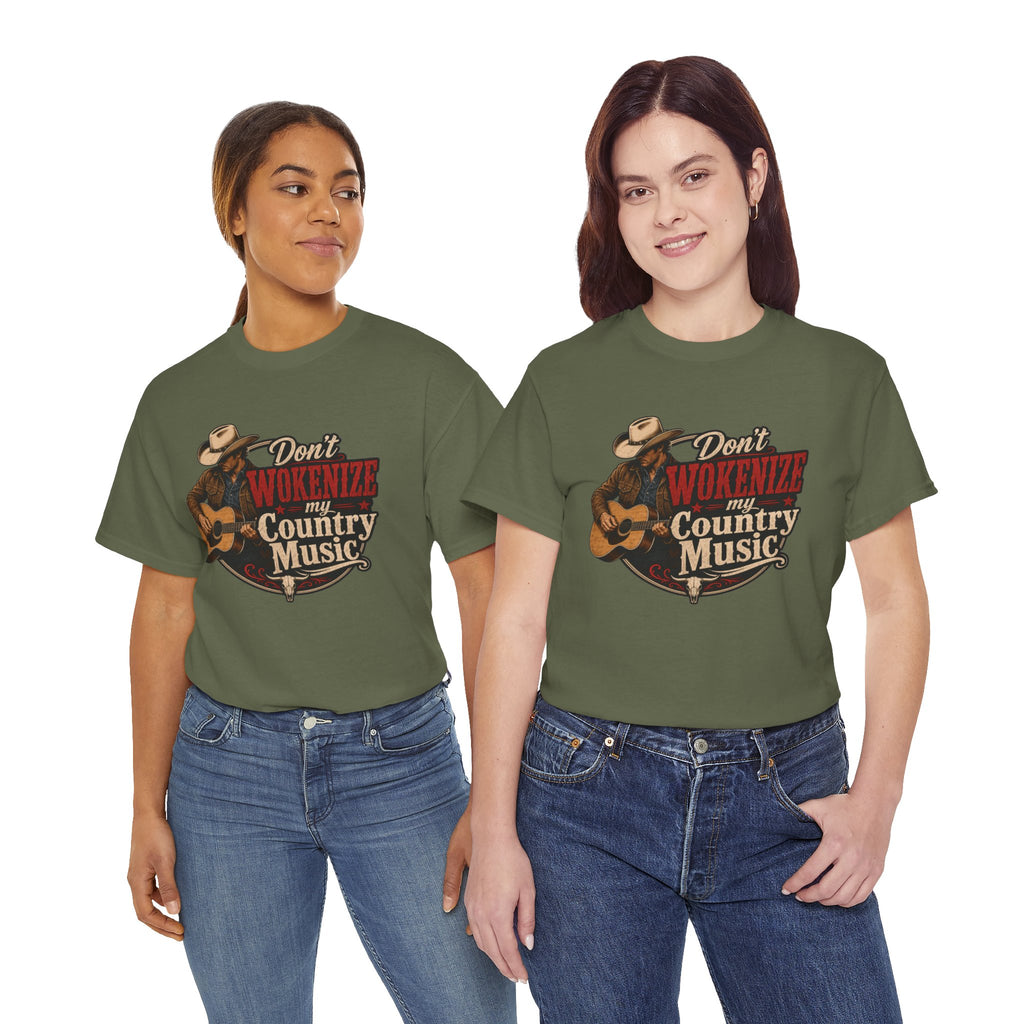 Country Music T-Shirt "Don't Wokenize My Country Music" – Vintage Cowboy Guitar Tee