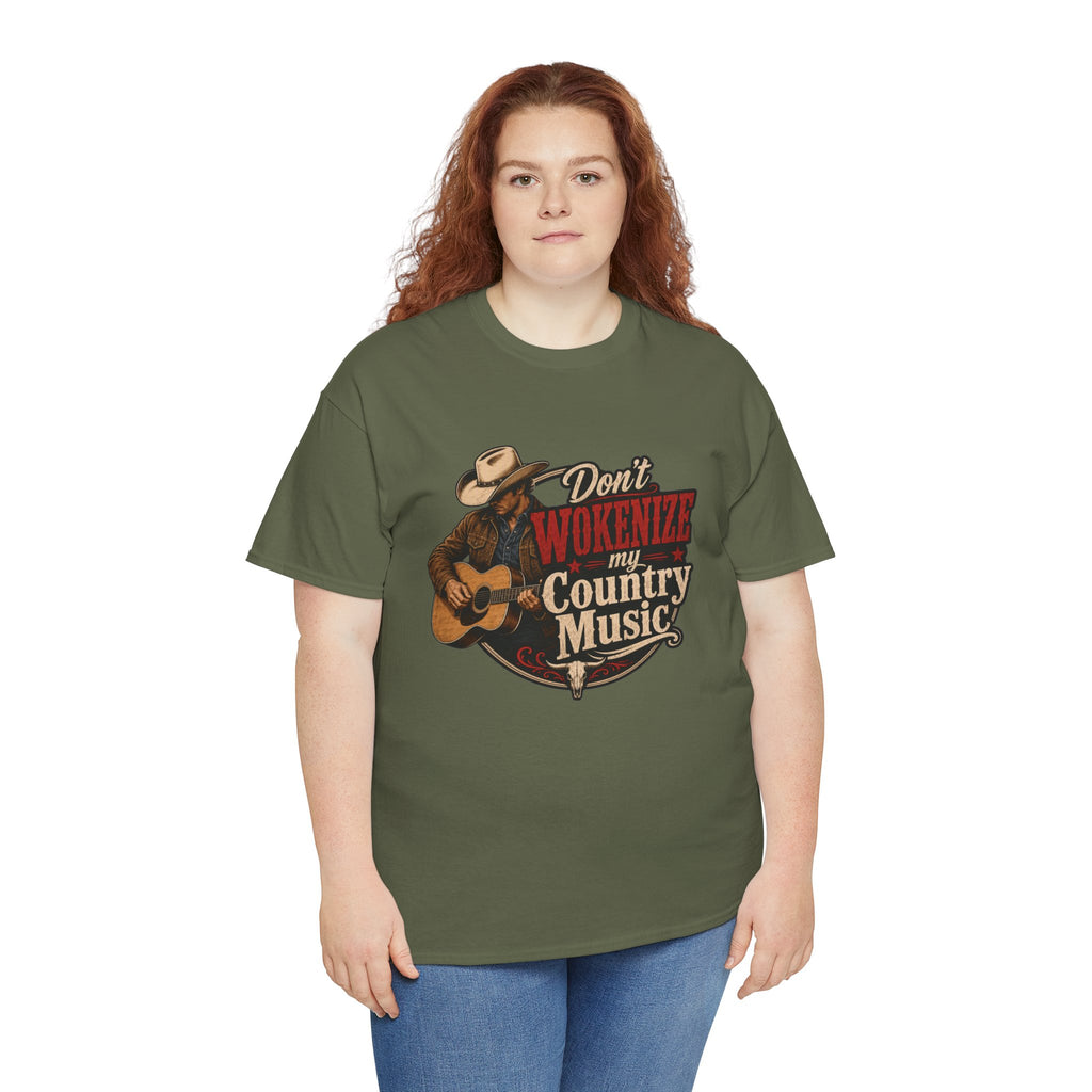 Country Music T-Shirt "Don't Wokenize My Country Music" – Vintage Cowboy Guitar Tee