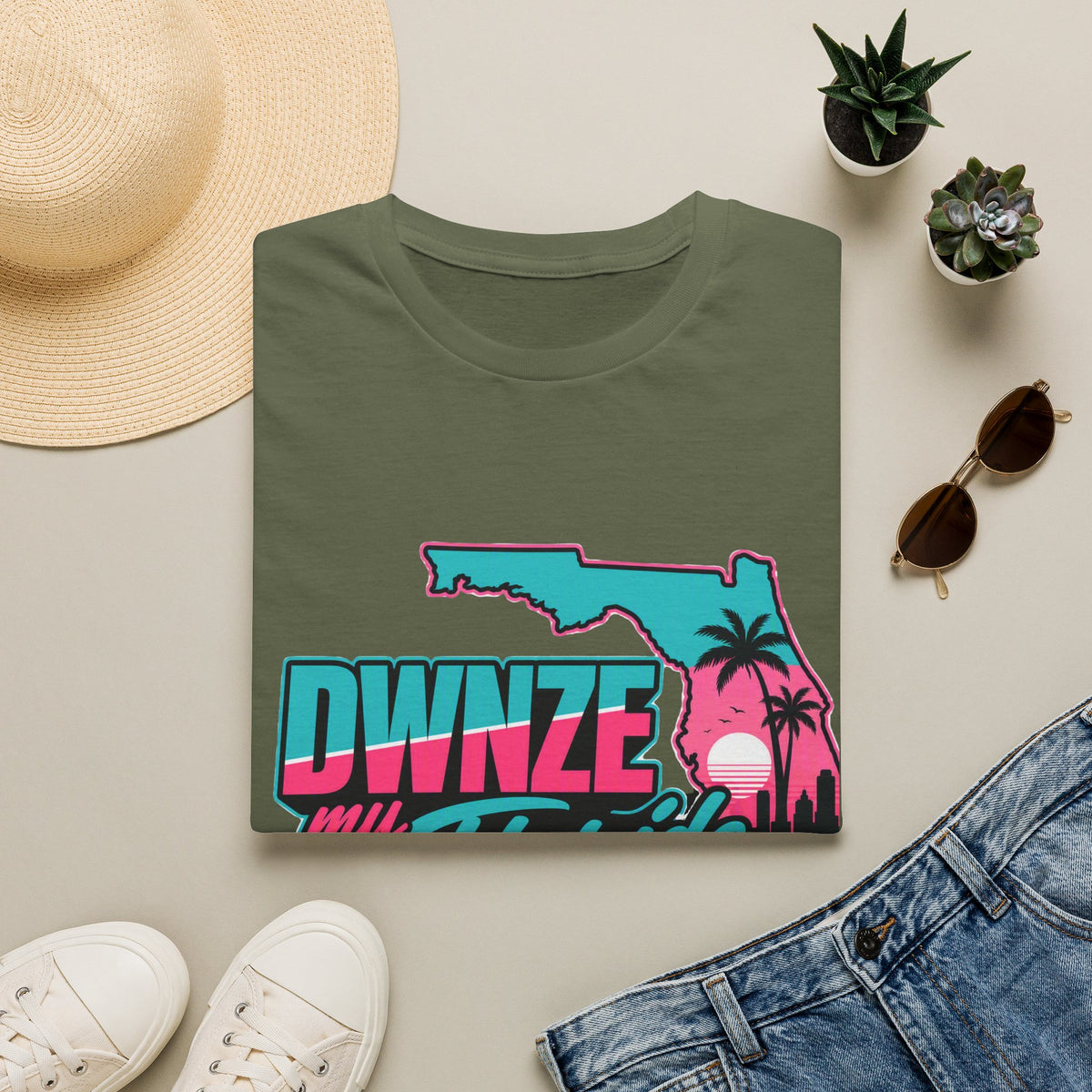 Florida Retro Palm T-Shirt — "DWNZE my Florida" Vintage Beach Tee