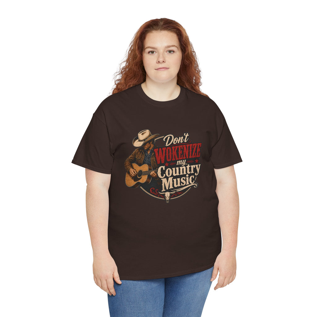 Country Music T-Shirt "Don't Wokenize My Country Music" – Vintage Cowboy Guitar Tee