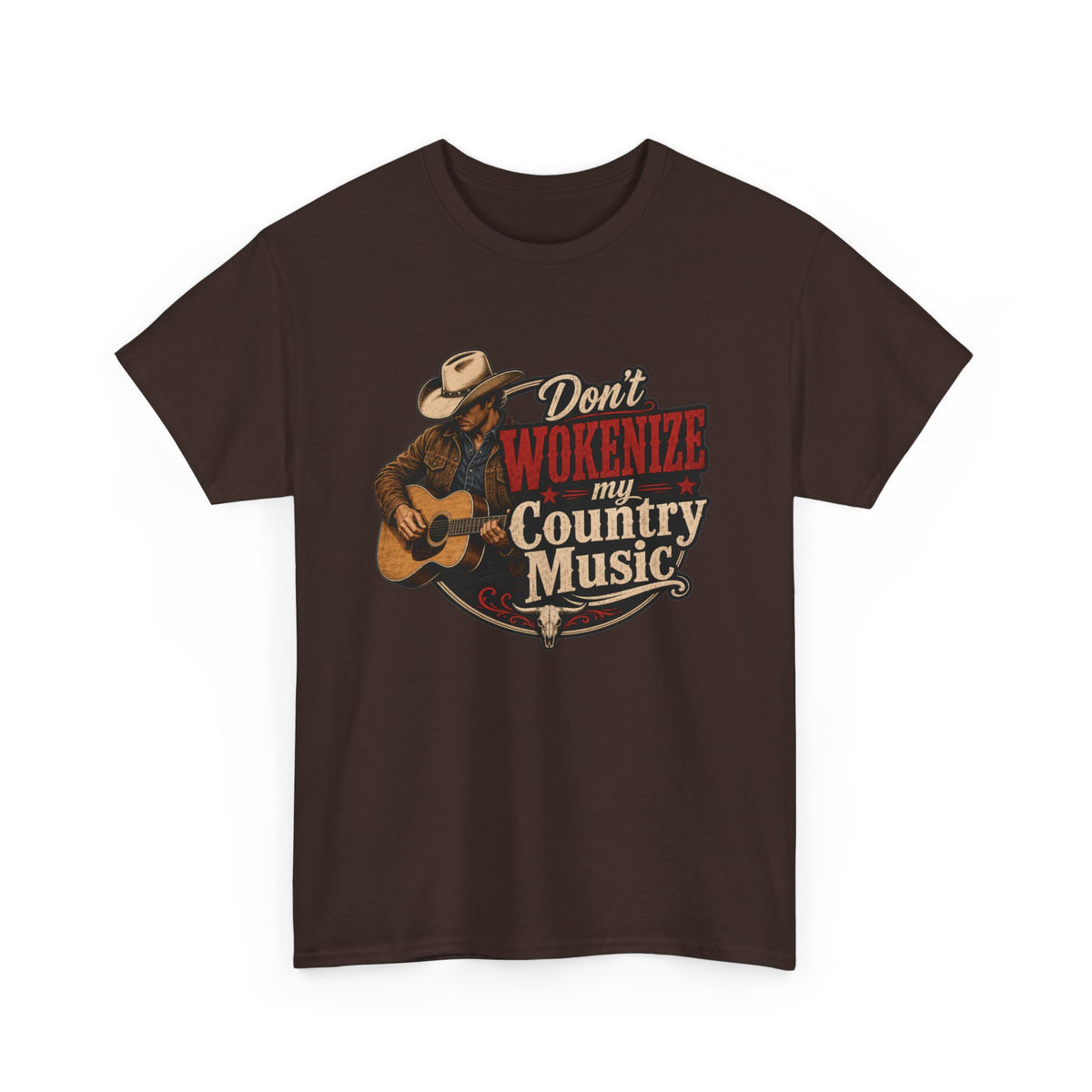 Country Music T-Shirt "Don't Wokenize My Country Music" – Vintage Cowboy Guitar Tee