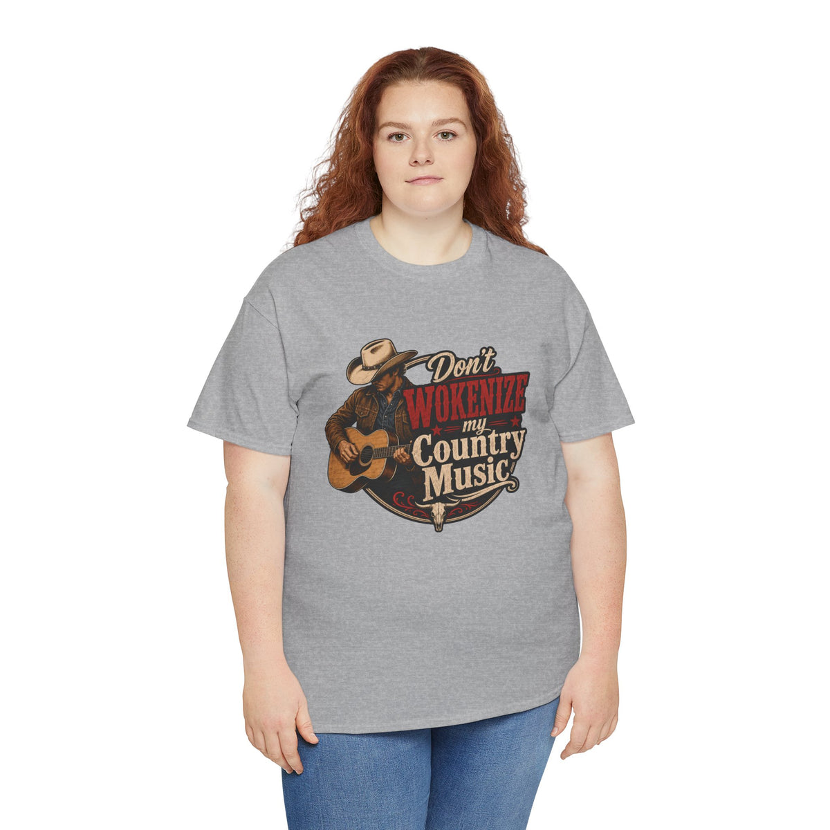 Country Music T-Shirt "Don't Wokenize My Country Music" – Vintage Cowboy Guitar Tee