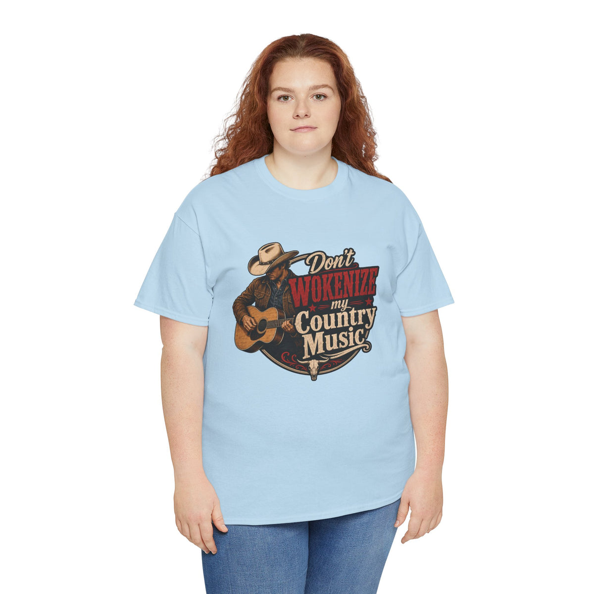 Country Music T-Shirt "Don't Wokenize My Country Music" – Vintage Cowboy Guitar Tee
