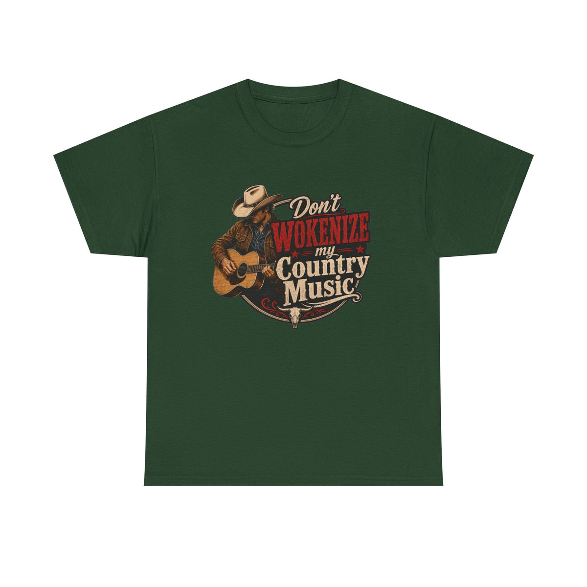 Country Music T-Shirt "Don't Wokenize My Country Music" – Vintage Cowboy Guitar Tee