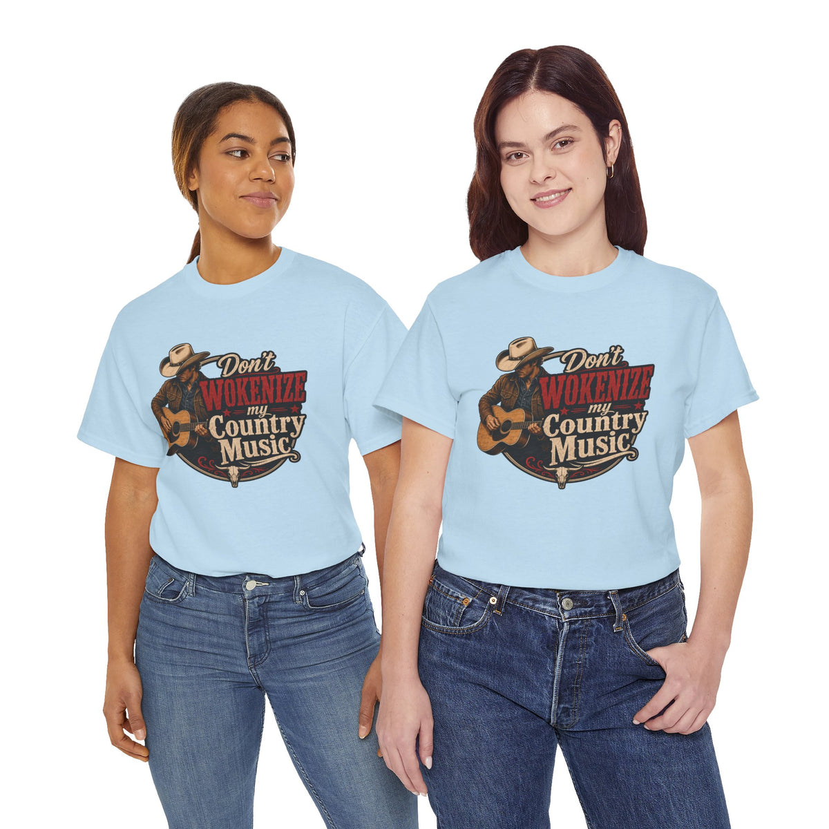 Country Music T-Shirt "Don't Wokenize My Country Music" – Vintage Cowboy Guitar Tee