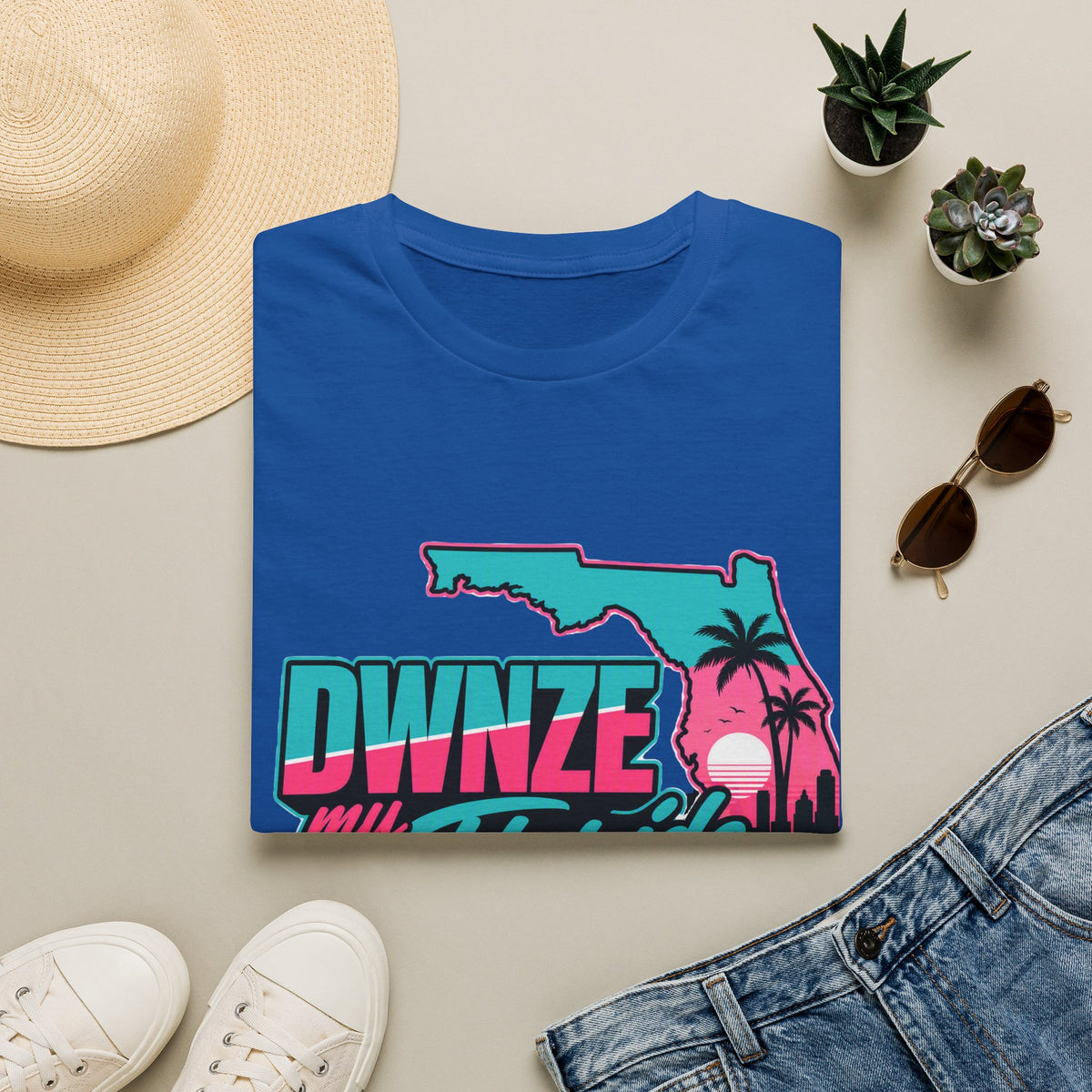 Florida Retro Palm T-Shirt — "DWNZE my Florida" Vintage Beach Tee