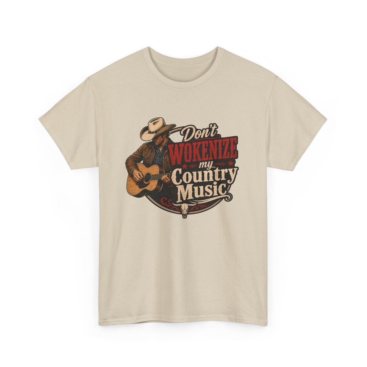 Country Music T-Shirt "Don't Wokenize My Country Music" – Vintage Cowboy Guitar Tee