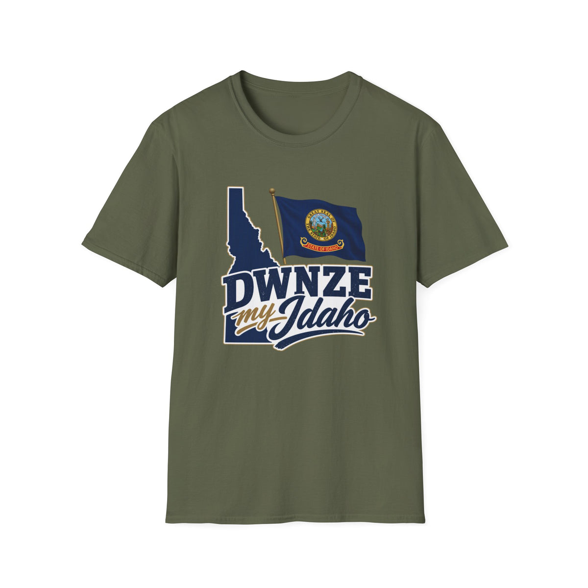 Idaho State Flag T-Shirt — "DWNZE My Idaho" Graphic Tee