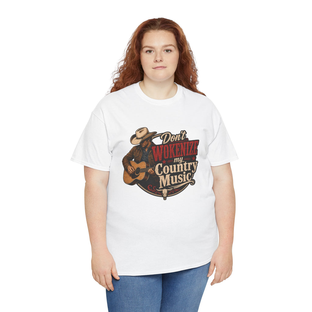 Country Music T-Shirt "Don't Wokenize My Country Music" – Vintage Cowboy Guitar Tee