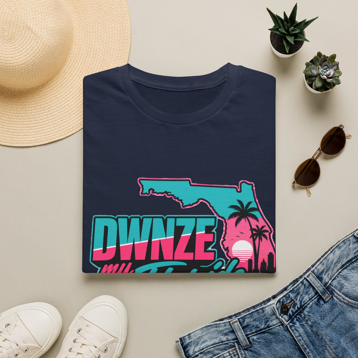 Florida Retro Palm T-Shirt — "DWNZE my Florida" Vintage Beach Tee