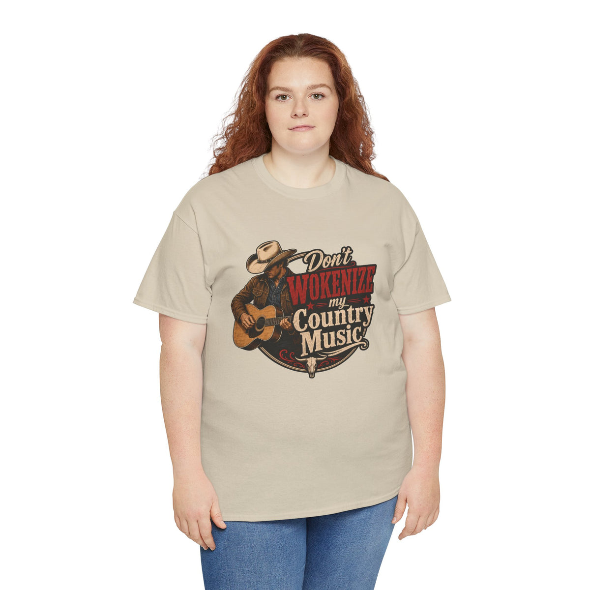Country Music T-Shirt "Don't Wokenize My Country Music" – Vintage Cowboy Guitar Tee