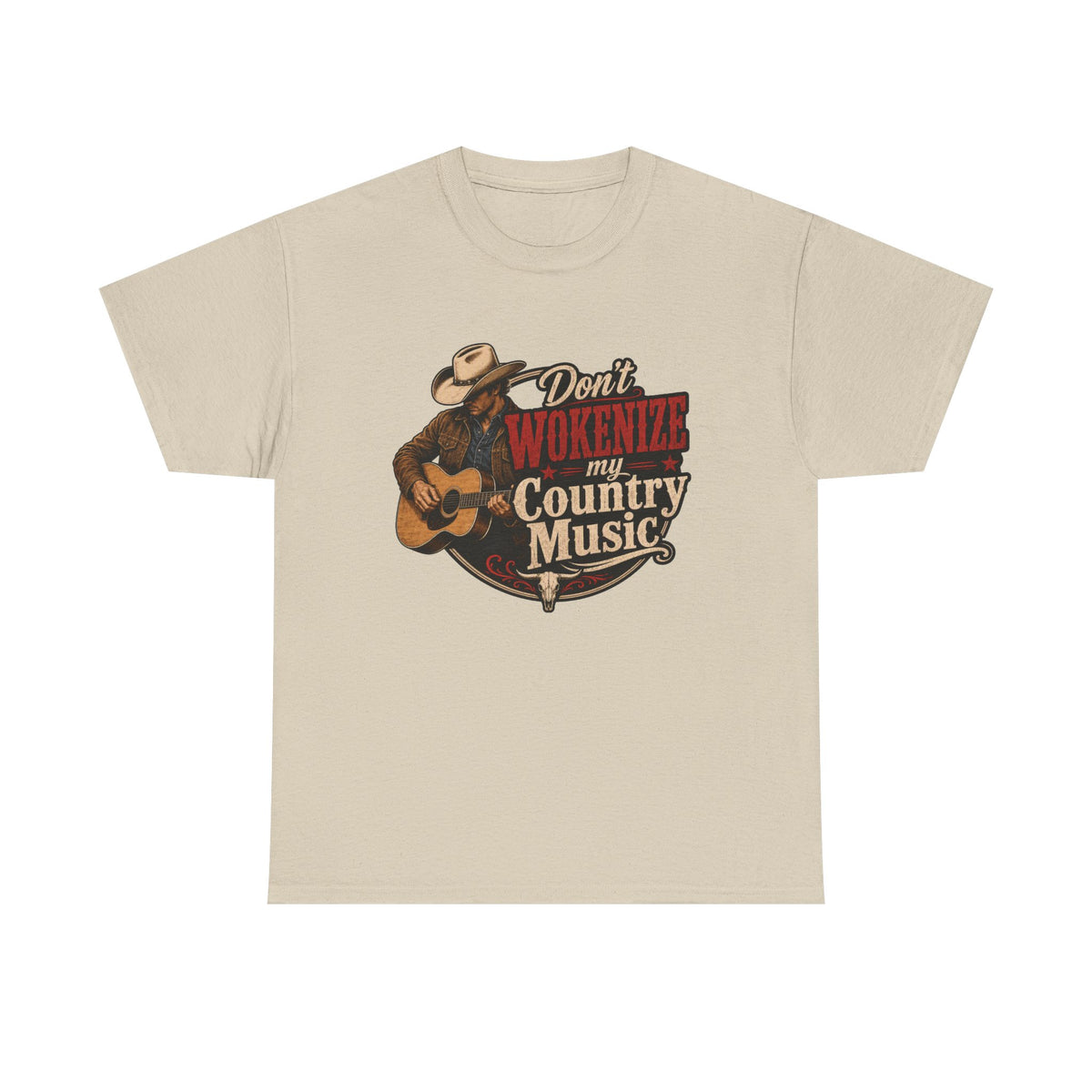 Country Music T-Shirt "Don't Wokenize My Country Music" – Vintage Cowboy Guitar Tee