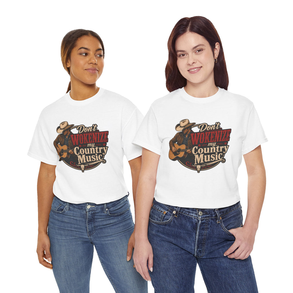 Country Music T-Shirt "Don't Wokenize My Country Music" – Vintage Cowboy Guitar Tee