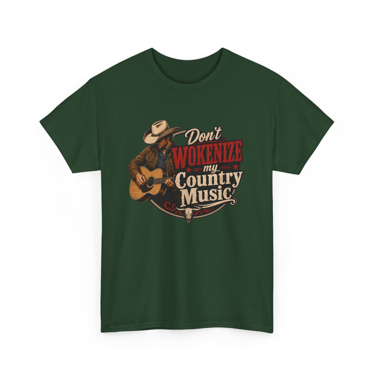 Country Music T-Shirt "Don't Wokenize My Country Music" – Vintage Cowboy Guitar Tee